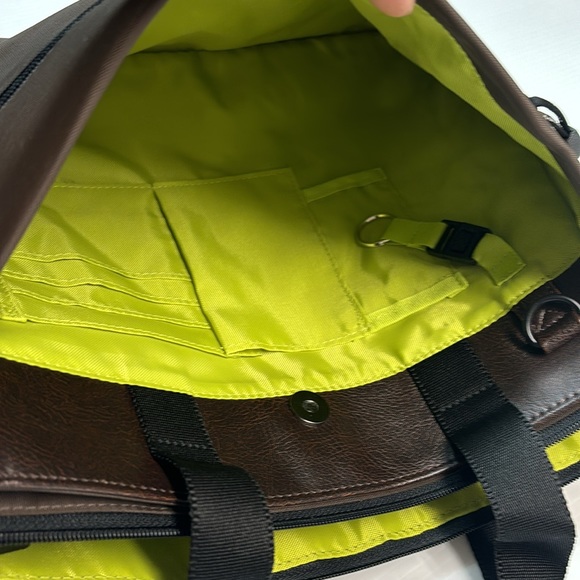 NWOT. Derek Alexander Brown Nylon Top Zip Tote - Unisex - Picture 9 of 15